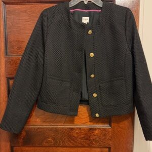 J. Crew Black Women's Blazer with Gold Buttons